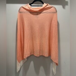 Chic Peach and White Women's Poncho
